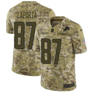 cheap Lions #87 Sam LaPorta Camo Youth Stitched NFL Limited 2018 Salute To Service Jersey