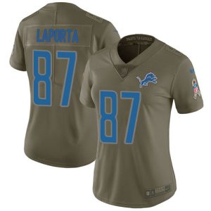 lions #87 sam laporta olive women's stitched nfl limited 2017 salute to service cheap jersey