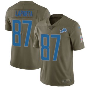 Lions #87 Sam LaPorta Olive Youth Stitched NFL Limited 2017 Salute To Service Jersey