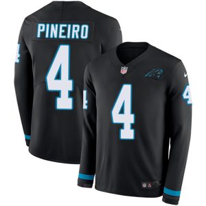 panthers #4 eddy pineiro black team color men's stitched nfl limited therma long sleeve cheap jersey