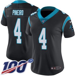 Panthers #4 Eddy Pineiro Black Team Color Women's Stitched NFL 100th Season Vapor Untouchable Limited Jersey