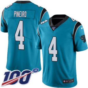 cheap Panthers #4 Eddy Pineiro Blue Alternate Men's Stitched NFL 100th Season Vapor Untouchable Limited Jersey