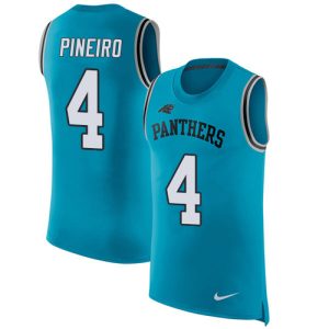 cheap Panthers #4 Eddy Pineiro Blue Alternate Men's Stitched NFL Limited Rush Tank Top Jersey