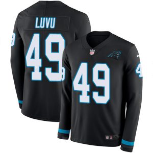 panthers #49 frankie luvu black team color men's stitched nfl limited therma long sleeve cheap jersey