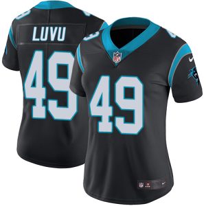 Panthers #49 Frankie Luvu Black Team Color Women's Stitched NFL Vapor Untouchable Limited Jersey