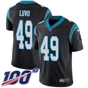 wholesale Panthers #49 Frankie Luvu Black Team Color Youth Stitched NFL 100th Season Vapor Untouchable Limited Jersey