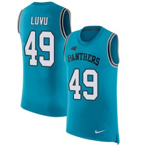 panthers #49 frankie luvu blue alternate men's stitched nfl limited rush tank top cheap jersey