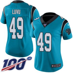 cheap Panthers #49 Frankie Luvu Blue Alternate Women's Stitched NFL 100th Season Vapor Untouchable Limited Jersey