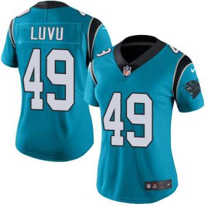 Panthers #49 Frankie Luvu Blue Women's Stitched NFL Limited Rush Jersey