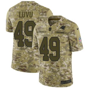 cheap Panthers #49 Frankie Luvu Camo Men's Stitched NFL Limited 2018 Salute To Service Jersey