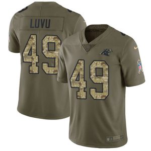 panthers #49 frankie luvu olive/camo men's stitched nfl limited 2017 salute to service wholesale jersey