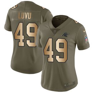 Panthers #49 Frankie Luvu Olive/Gold Women's Stitched NFL Limited 2017 Salute To Service Jersey