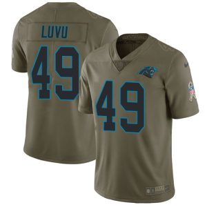 cheap Panthers #49 Frankie Luvu Olive Men's Stitched NFL Limited 2017 Salute To Service Jersey