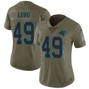 Panthers #49 Frankie Luvu Olive Women's Stitched NFL Limited 2017 Salute To Service Jersey