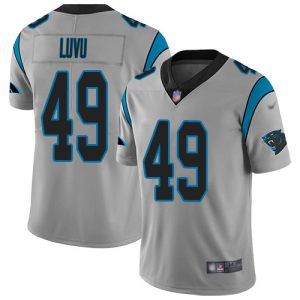 panthers #49 frankie luvu silver men's stitched nfl limited inverted legend cheap jersey