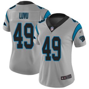 cheap Panthers #49 Frankie Luvu Silver Women's Stitched NFL Limited Inverted Legend Jersey