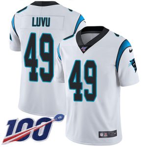 panthers #49 frankie luvu white men's stitched nfl 100th season vapor untouchable limited cheap jersey