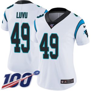 Panthers #49 Frankie Luvu White Women's Stitched NFL 100th Season Vapor Untouchable Limited Jersey