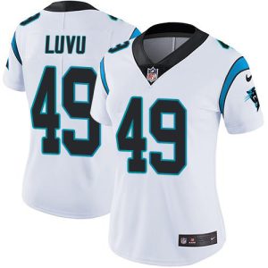 Panthers #49 Frankie Luvu White Women's Stitched NFL Vapor Untouchable Limited Jersey