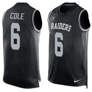 Raiders #6 AJ Cole Black Team Color Men's Stitched NFL Limited Tank Top Jersey