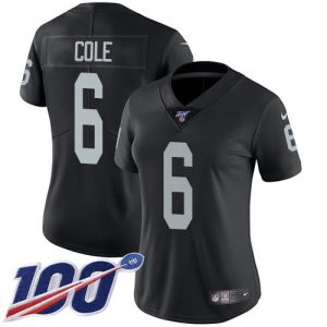 raiders #6 aj cole black team color women's stitched nfl 100th season vapor untouchable limited cheap jersey