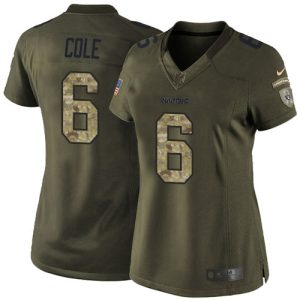 cheap Raiders #6 AJ Cole Green Women's Stitched NFL Limited 2015 Salute to Service Jersey