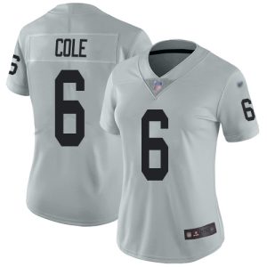 Raiders #6 AJ Cole Silver Women's Stitched NFL Limited Inverted Legend Jersey