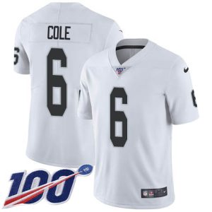 Raiders #6 AJ Cole White Men's Stitched NFL 100th Season Vapor Untouchable Limited Jersey