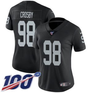 Raiders #98 Maxx Crosby Black Team Color Women's Stitched NFL 100th Season Vapor Untouchable Limited Jersey