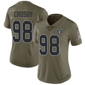 raiders #98 maxx crosby olive women's stitched nfl limited 2017 salute to service cheap jersey