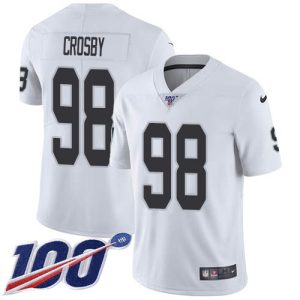 cheap Raiders #98 Maxx Crosby White Men's Stitched NFL 100th Season Vapor Untouchable Limited Jersey