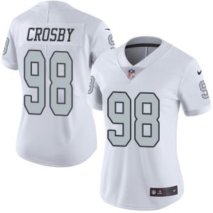 Raiders #98 Maxx Crosby White Women's Stitched NFL Limited Rush Jersey