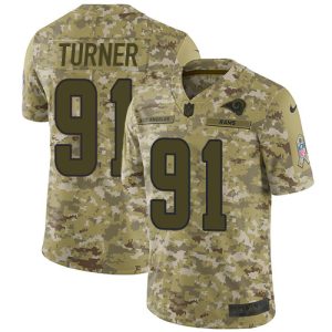 Rams #91 Kobie Turner Camo Men's Stitched NFL Limited 2018 Salute To Service Jersey