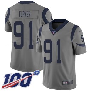 wholesale Rams #91 Kobie Turner Gray Men's Stitched NFL Limited Inverted Legend 100th Season Jersey