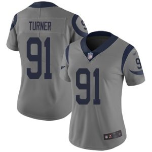 rams #91 kobie turner gray women's stitched nfl limited inverted legend wholesale jersey