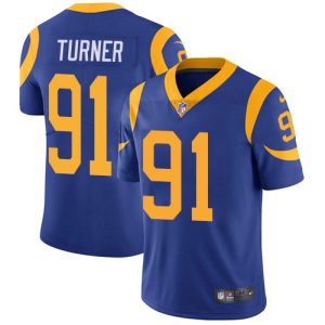 Rams #91 Kobie Turner Royal Blue Alternate Men's Stitched NFL Vapor Untouchable Limited Jersey