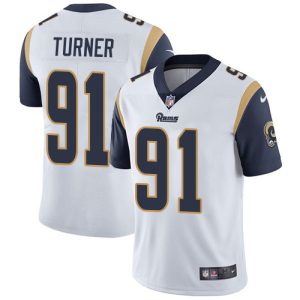 cheap Rams #91 Kobie Turner White Men's Stitched NFL Vapor Untouchable Limited Jersey