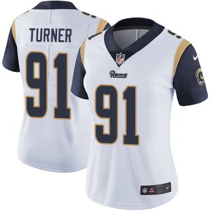 cheap Rams #91 Kobie Turner White Women's Stitched NFL Vapor Untouchable Limited Jersey