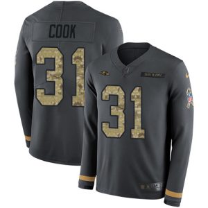 ravens #31 dalvin cook anthracite salute to service youth stitched nfl limited therma long sleeve cheap jersey