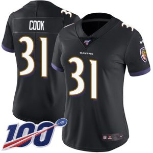 ravens #31 dalvin cook black alternate women's stitched nfl 100th season vapor untouchable limited cheap jersey