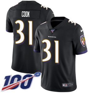 Ravens #31 Dalvin Cook Black Alternate Youth Stitched NFL 100th Season Vapor Untouchable Limited Jersey