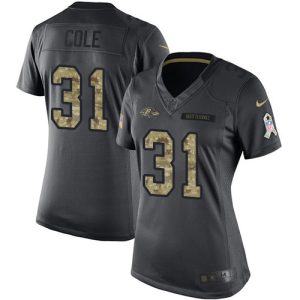 cheap Ravens #31 Dalvin Cook Black Women's Stitched NFL Limited 2016 Salute to Service Jersey