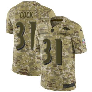 Ravens #31 Dalvin Cook Camo Men's Stitched NFL Limited 2018 Salute To Service Jersey