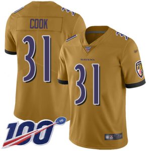 Ravens #31 Dalvin Cook Gold Youth Stitched NFL Limited Inverted Legend 100th Season Jersey