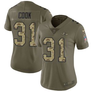 ravens #31 dalvin cook olive/camo women's stitched nfl limited 2017 salute to service cheap jersey