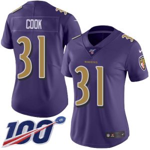 cheap Ravens #31 Dalvin Cook Purple Women's Stitched NFL Limited Rush 100th Season Jersey