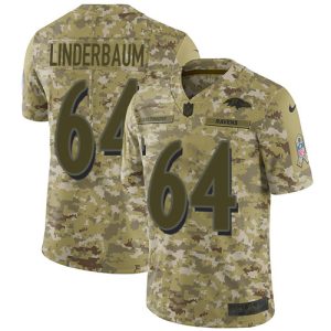 cheap Ravens #64 Tyler Linderbaum Camo Men's Stitched NFL Limited 2018 Salute To Service Jersey