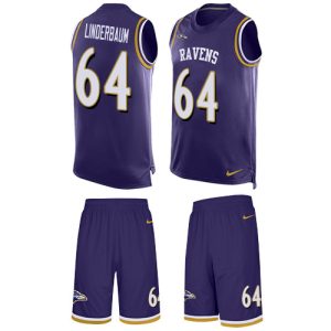 wholesale Ravens #64 Tyler Linderbaum Purple Team Color Men's Stitched NFL Limited Tank Top Suit Jersey