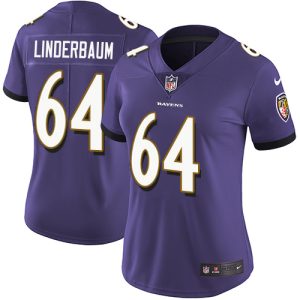 Ravens #64 Tyler Linderbaum Purple Team Color Women's Stitched NFL Vapor Untouchable Limited Jersey