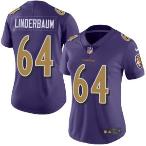 cheap Ravens #64 Tyler Linderbaum Purple Women's Stitched NFL Limited Rush Jersey